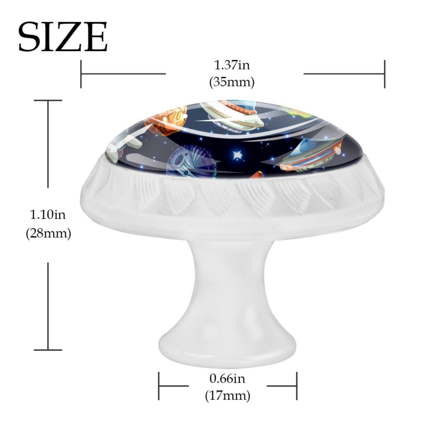 4 Pcs Outer Space Knobs for Kitchen Cabinet Cupboard Dresser Bookcase Drawer Pulls Handles Round Home Decor