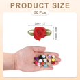 thumbnail image 2 of shiyou-50pcs Red Ribbon Roses 5/8"x1-3/16" Mini Roses for Crafts Little Satin Bows Roses Artificial Flowers, 2 of 4