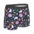 thumbnail image 2 of KLL Floral Rabbit Men's Cotton Boxer Briefs Underwear-Small, 2 of 8
