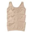 thumbnail image 5 of Matchstick Women Cotton Sports Bras Plus Size Wireless Bralette Top, 3-Pack, 5 of 5