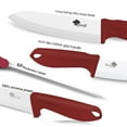 thumbnail image 4 of Ceramic Knife Set Kitchen Chefs Red Cutting Knife Kit Fruit Paring Knife with Covers Utility Knife Cooking Cutter for Cutting Meat Vegetable Fish, 4 of 8