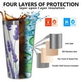 thumbnail image 3 of 16oz Tumblers Lavenderand Butterflies Stainless Steel Vacuum Insulated Double Wall Travel Tumbler Cups Mug with Lid and Straw,Cleaning Brush for Coffee,Tea, 3 of 4