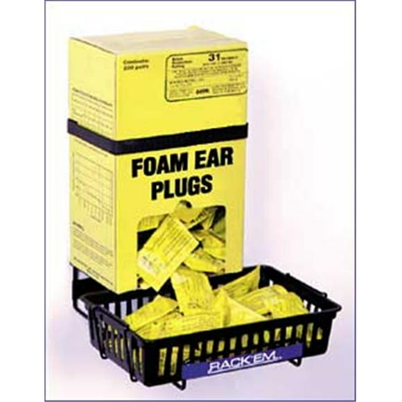 RackEm Racks Ear Plug Dispenser Box Rack with Anti-Spill Tray