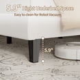 thumbnail image 2 of Suede Upholstered Platform Bed Frame with Adjustable Tufted Headboard, Noise-Free, No Box Spring Needed, Easy Assembly - Twin Size, White, 2 of 8