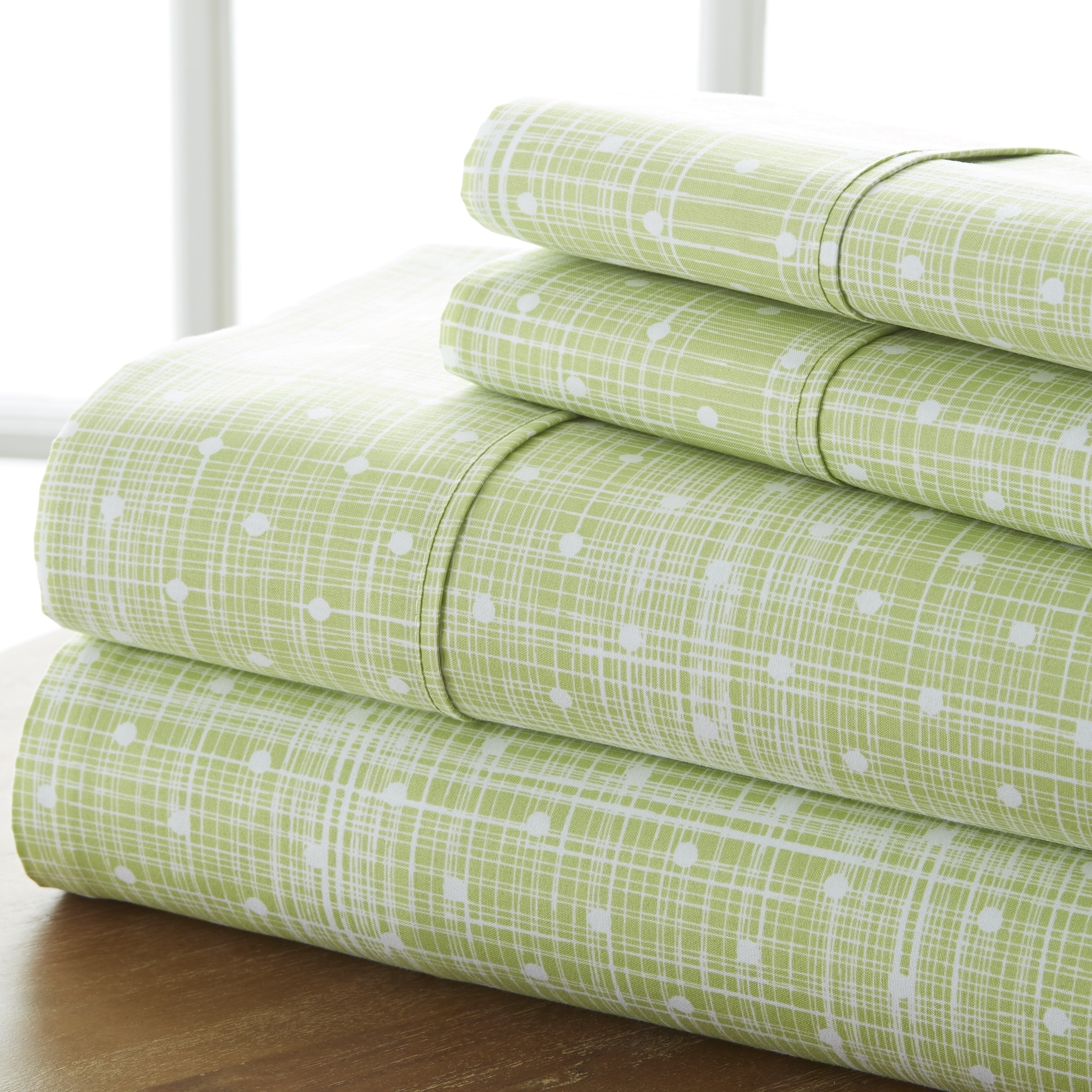 Home Collection Merit Linens 4-piece Premium Polka Dot Pattern Bed Sheet Set - image 4 of 5