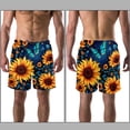 thumbnail image 3 of luoweisi Men's Beach Shorts Quick Dry Swim Trunks with Mesh Lining Sunflower Butterfly 2XL, 3 of 5