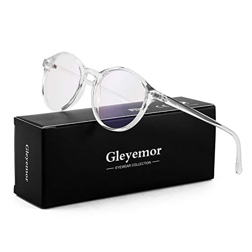 Gleyemor Blue Light Glasses for Men Women Vintage Round Frame Computer Eyeglasses 