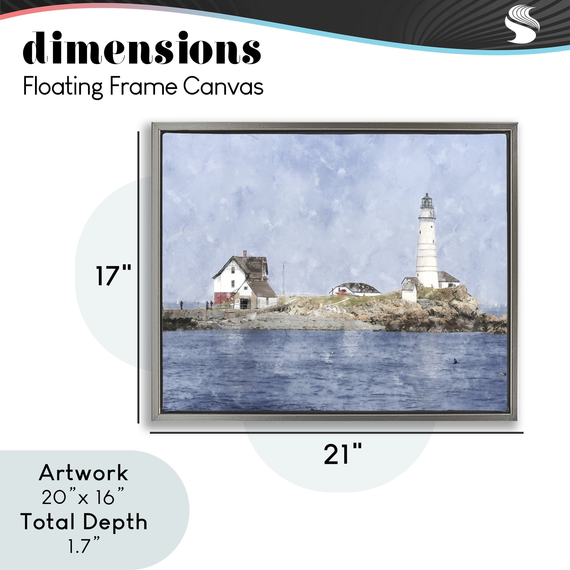 Stupell Industries Picturesque Lighthouse Island Gray Framed Floater Canvas Wall Art, design by Kim Curinga