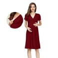thumbnail image 7 of Gunia Womens Maternity Pregnant Casual Short Sleeves Solid Color Nursed Tanks Dress Belt For Breastfeeding Breathable, 7 of 7