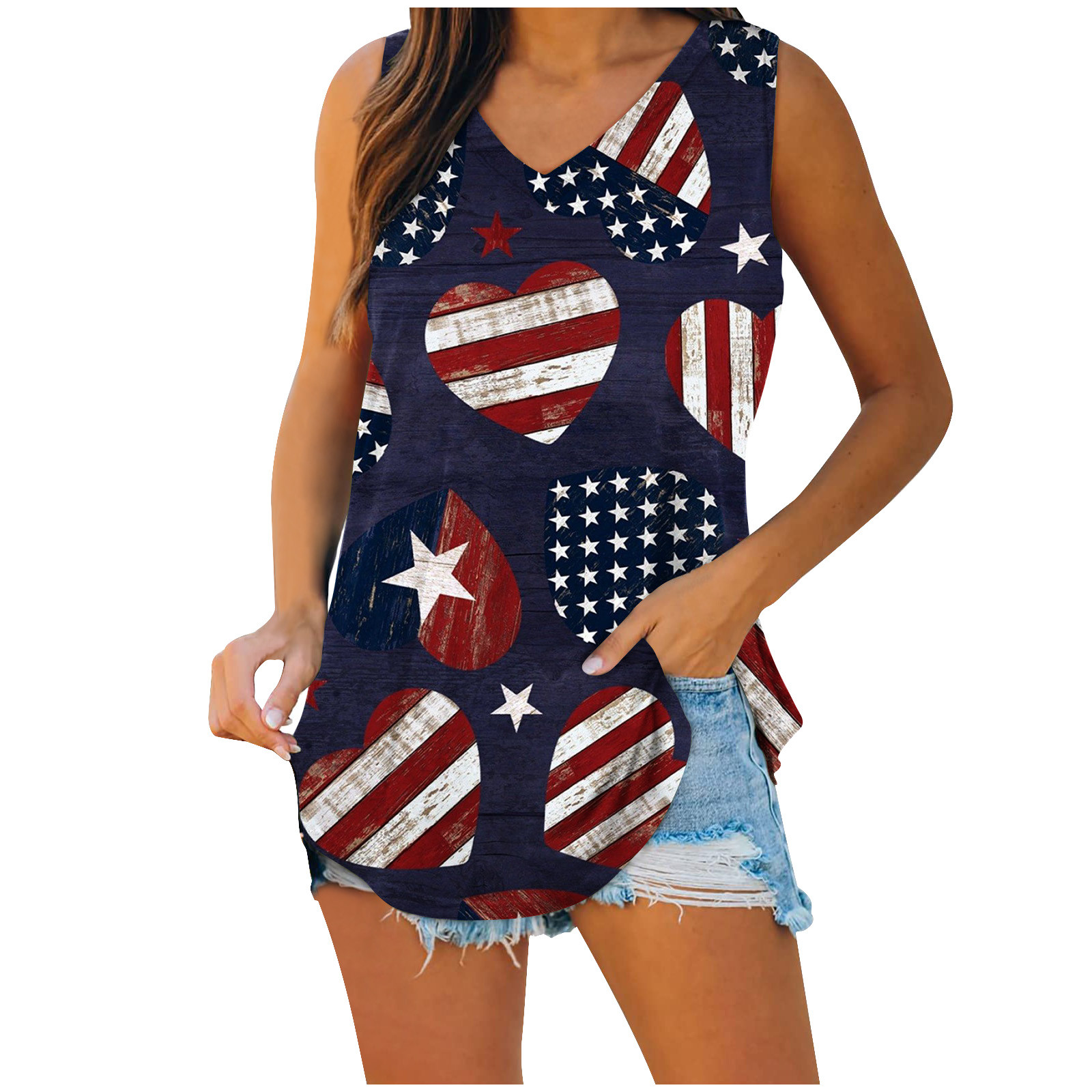 Aboser Women's 4th of July Tank Tops Clearance Patriotic USA Flag ...