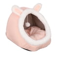 thumbnail image 1 of Cama cueva para mascotas para gatos y perros - Cama para gatos / para gatos / Cuevas para camas cubiertas para gatos con almohada acolchada - Rosa S Sunnimix Perrera lavable con cama nido, 1 of 8
