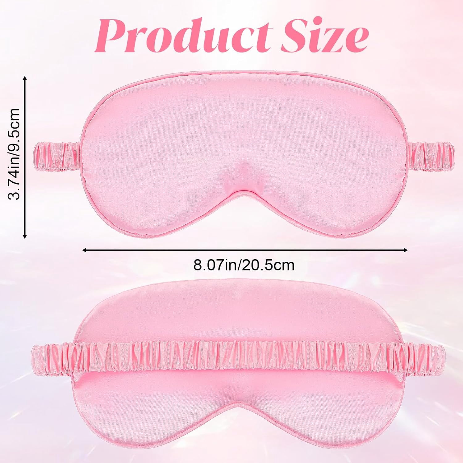 Silk Sleep Eye Mask 4 Pack Mulberry Silk Sleep Mask Eye Cover Blindfold with Elastic Strap Cute Satin Soft Eyeshade Masks for Women Night Sleeping Travel Nap (Pink) (White)
