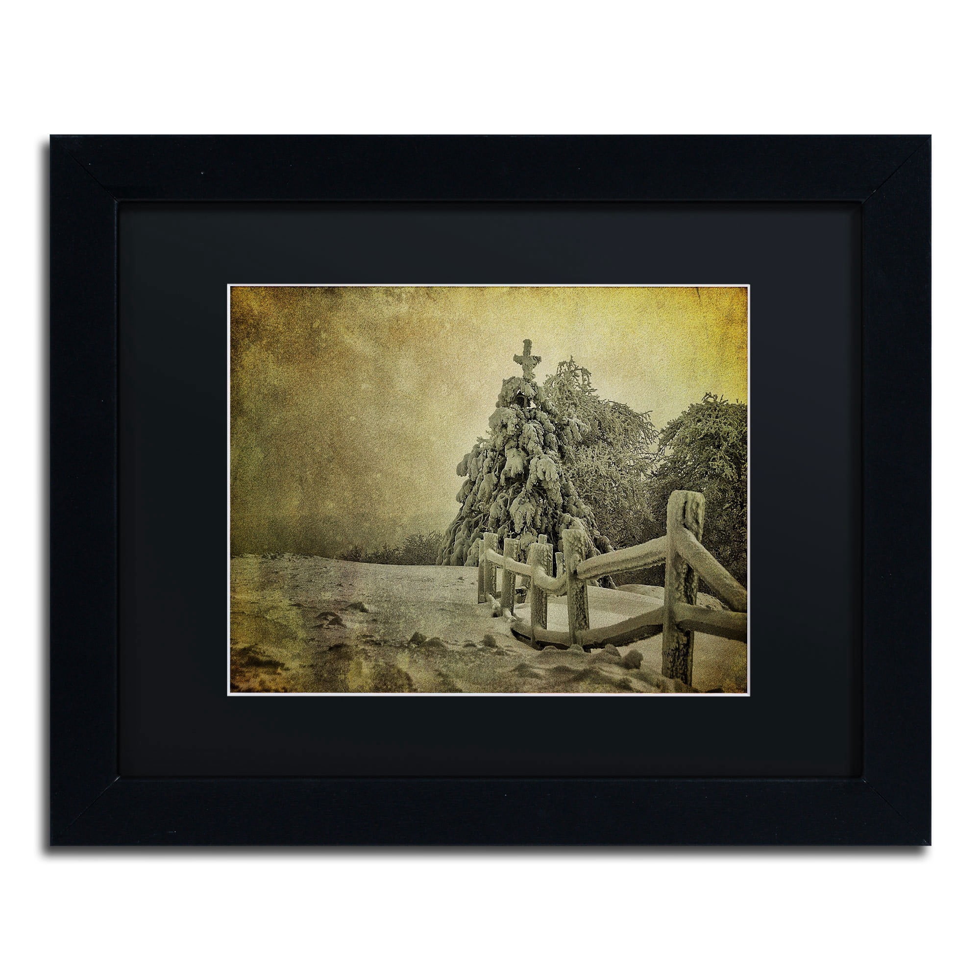 Trademark Fine Art "Oh Christmas Tree" Canvas Art by Lois Bryan, Black Mat, Black Frame