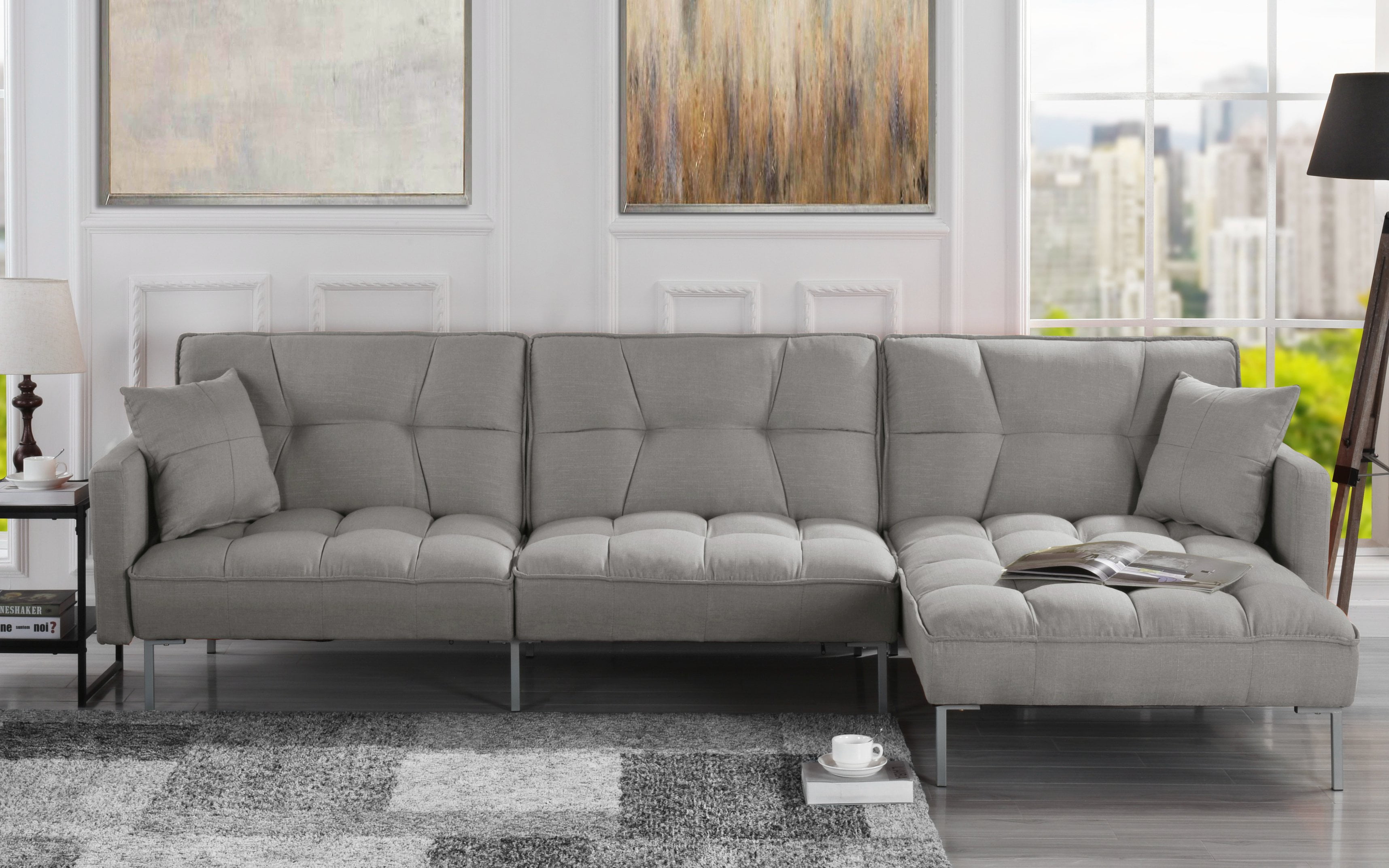 mobilis bonded leather sectional sofa