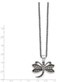 thumbnail image 3 of White Stainless Steel necklace with pendant Cubic Zirconia CZ Marcasite 18 in 2 mm, 3 of 3
