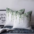 thumbnail image 2 of Green Eucalyptus Leaves 20x20 Pillow Covers Set of 2, Spring Pastoral Rustic Botanical Throw Pillow Covers Decorative Couch Cushion Case, Microfiber Square Pillowcases for Bedroom Car Living Room, 2 of 7