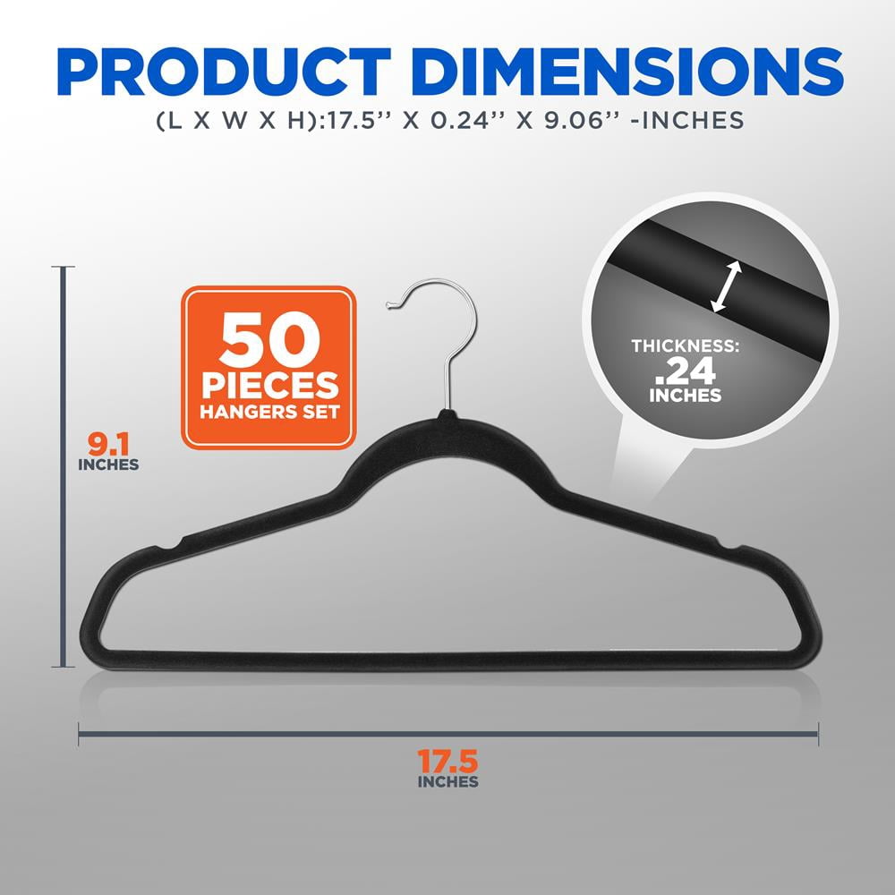 SereneLife Premium Non-Slip Velvet Hangers - Space Saving Heavy Duty Slim Suit Clothes Hanger