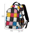 thumbnail image 2 of FORMRS Unisex Backpack Elementary School Travel Bookbag with Reflective Stripes, White Checkered Pattern, 2 of 7