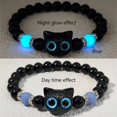thumbnail image 2 of Pulseras luminosas de gato de ojo grande para mujer, colgante de Animal de dibujos animados, cadena de mano con cuentas, pulsera de amistad, regalo de joyería para pareja, 2 of 5