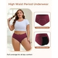 thumbnail image 5 of INNERSY High Waist Plus Size Period Underwear for Women Heavy Flow Cotton Leakproof Panties 3 Pack(3XL,Holiday Mix), 5 of 11