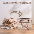 thumbnail image 4 of Yuyamidu Vintage Rose Quilted Basket with Side Pockets Large Capacity Laundry Basket Portable Folding Storage Quilted Storage Basket for Nursery Bedroom Living Room, 4 of 6