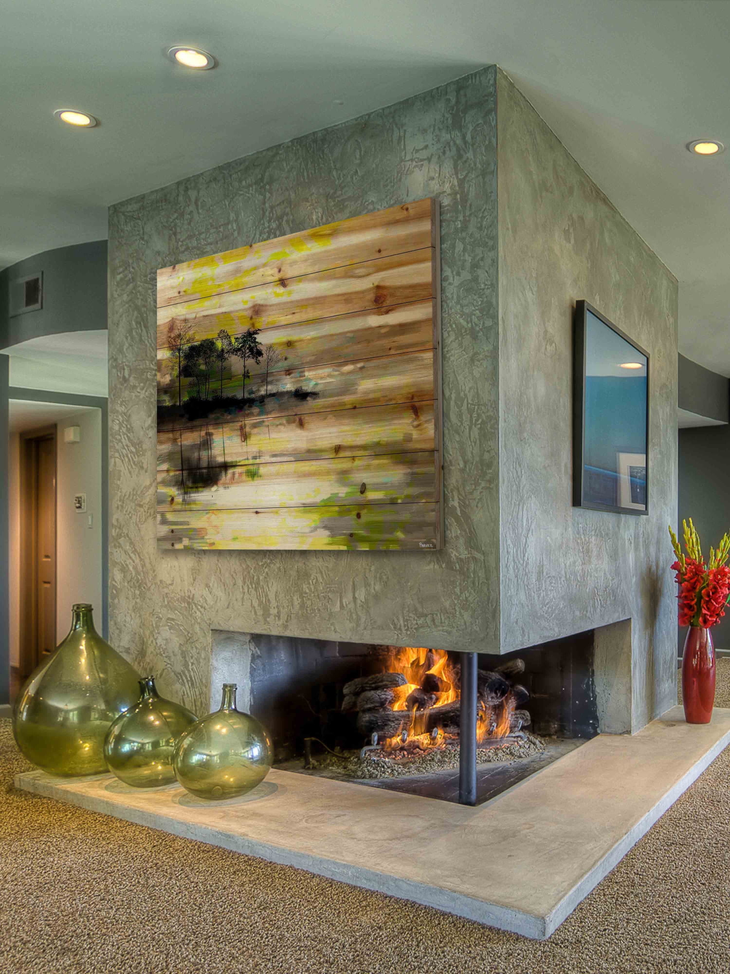 Parvez Taj Oshawa Art Print on Natural Pine Wood