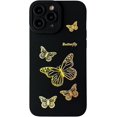 thumbnail image 5 of Compatible with iPhone 11 Pro Max Case(2019 6.5),Side Cute Plated Love Heart Back Bling Butterfly with Full Camera Len Cover Protection Soft TPU Shockproof Phone Case for Women Girls Men,Black, 5 of 15