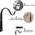 thumbnail image 3 of 2 Pieces Wall Hanging Plant Hook Wrought Iron Hanging Hook Wall Plant Holder Balcony Garden Metal With Screws - Black, 3 of 5