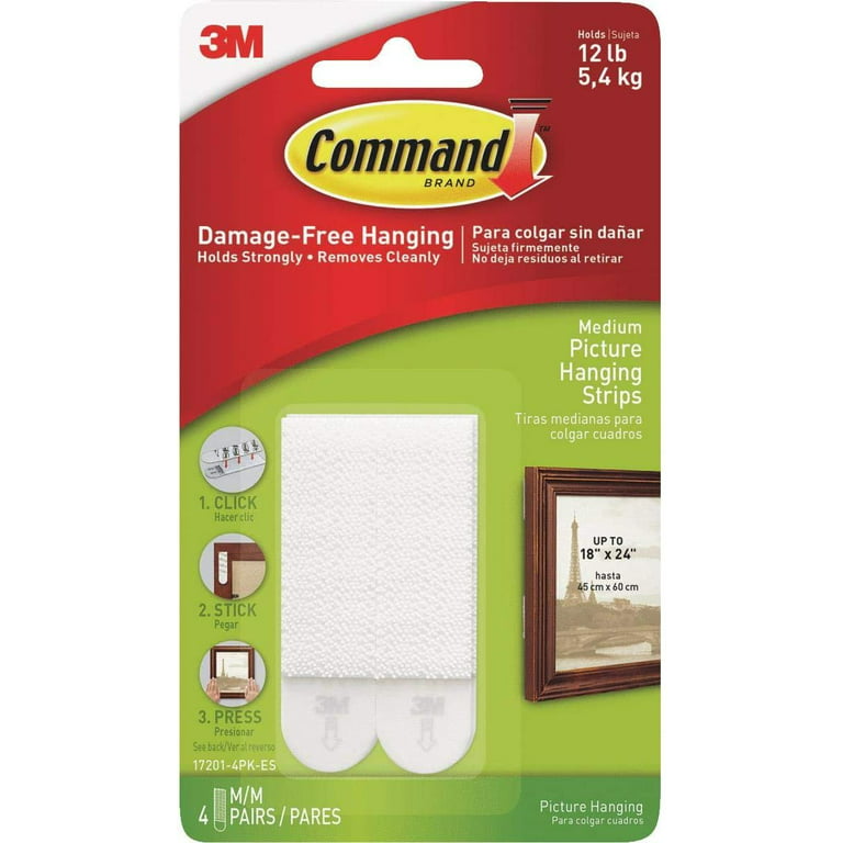  3M Command Picture Hanging Strips Big Pack, Removable, (4)  Small, (6) Medium, (8) Large, White, 18 Pairs/Pack : Industrial & Scientific