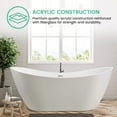 Vanity Art 71" x 32" Acrylic Freestanding Bathtub Contemporary Soaking