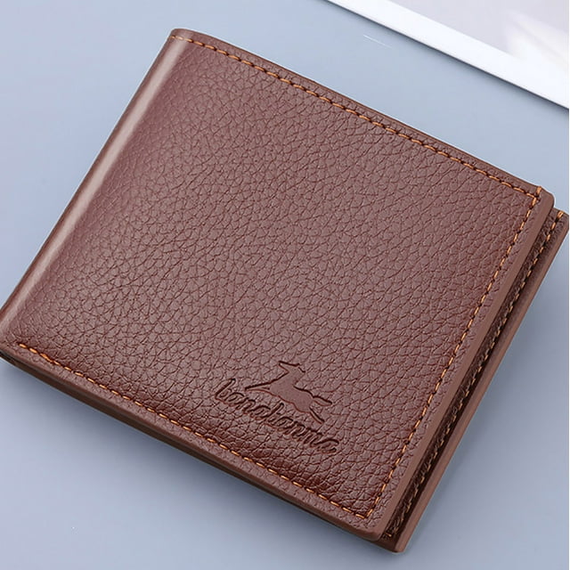 LSLJS Men's Wallet Short Vertical Ultra-Thin Wallet Bank Card Card Package Small Purse, Men's Short Purse