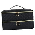 thumbnail image 2 of Bolsa de almacenamiento jinwen Negro Organizador de esmalte de uñas de doble capa, 2 of 8