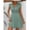 Green, variant on Green Eyelet Lace V-Neck Short Sleeve A-Line Mini Dress