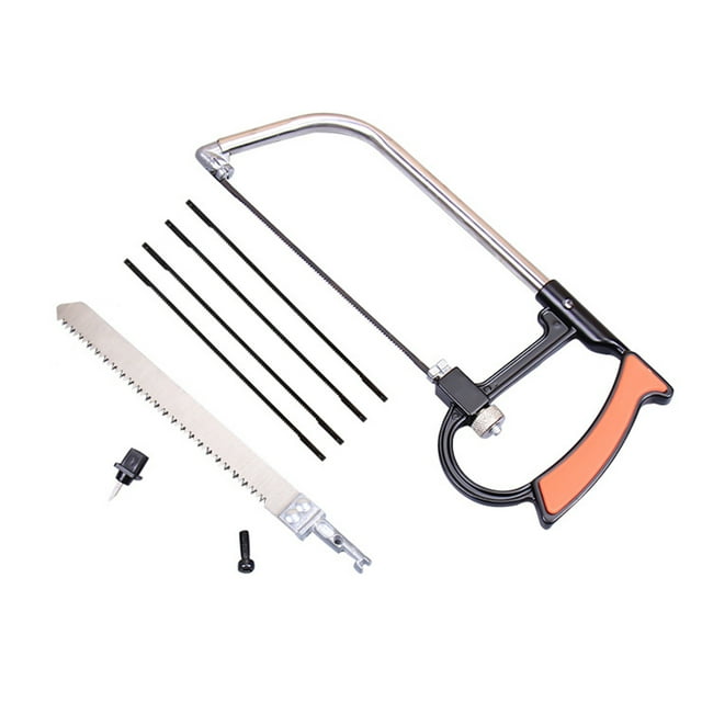 Graflsoa 7-Piece Compact Hand Saw Set with 6-Inch Blades, Carbon Steel Hacksaw Frame for Cutting Wood, PVC, and Metal Pipes, Portable DIY Tool Kit