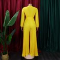 thumbnail image 6 of MSJUHEG Jumpsuits For Women One Piece Jumpsuits For Women Womens Deep V Neck Long Sleeve Button Down Wide Leg Jumpsuit Romper Womens Jumpsuit Yellow L, 6 of 9