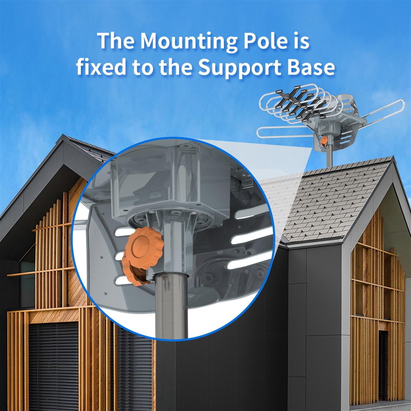 360° UV Dual-band Outdoor Antenna with Stand Black