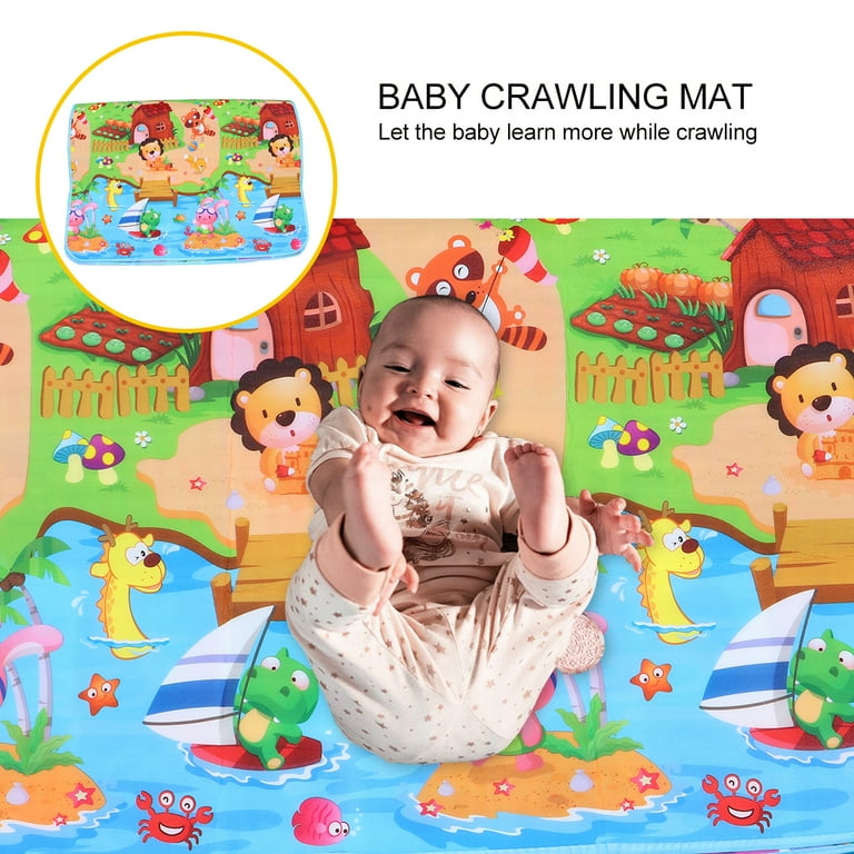 Baby Cotton Play Mat for Floor ABC Rug Playmat for Babies and Toddlers Foldable Non-Slip Crawling Mat 6-12 Months Padded Tummy Time Mat Infant Toys