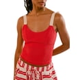 thumbnail image 2 of Yunliwuli Women's Shirred Crop Tank Tops Slim Frill Trim Sweetheart Neck Tie-Up Backless Sleeveless Shirt for Summer, 2 of 8