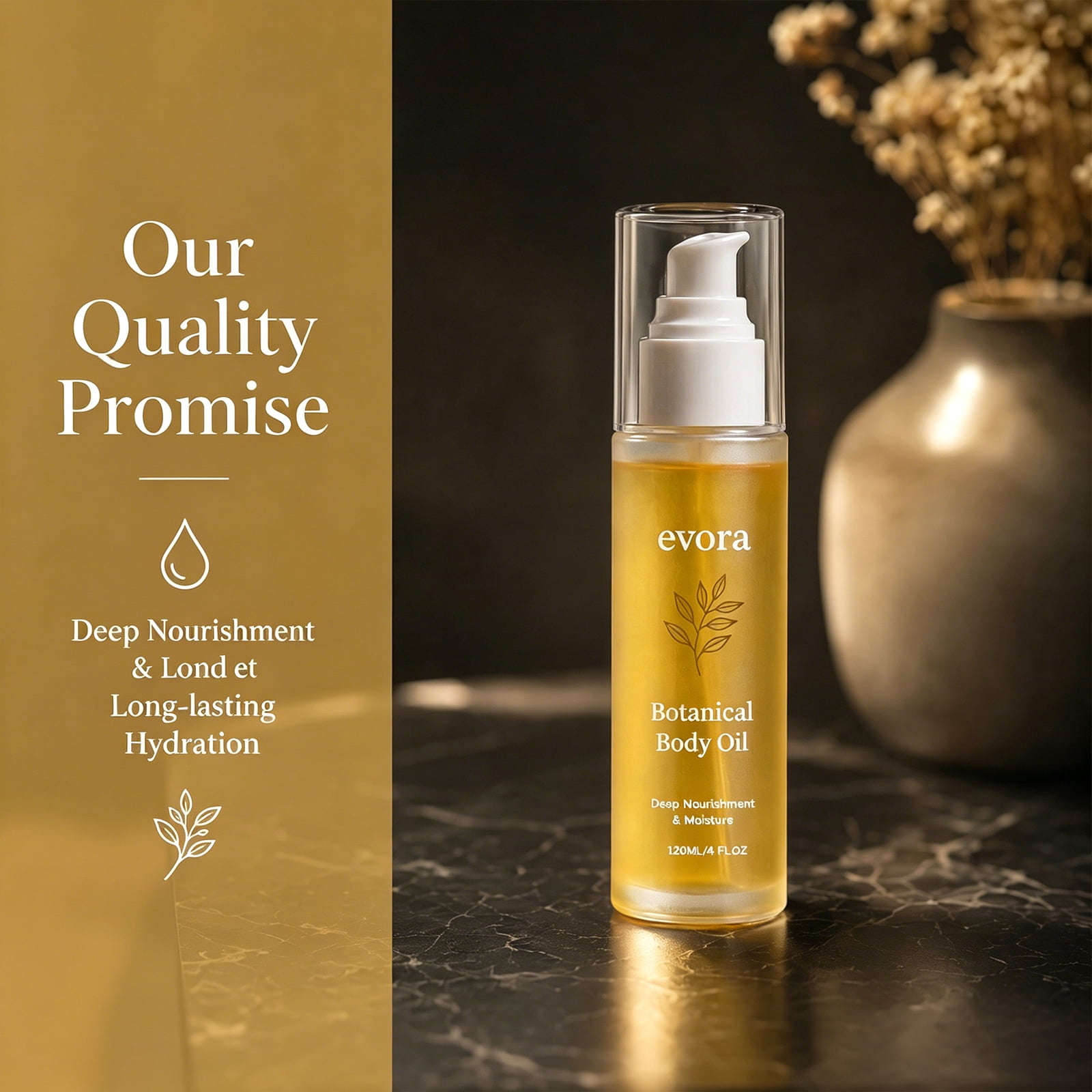 Evora Botanical Body Oil - 120 Ml, Lightweight Moisturizing, Wakame Algae, Brazil Nut Oil & Passionflower Seed Oil, For Dry-Looking Skin, Daily Body Care Oil (2 PC)