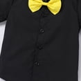 thumbnail image 5 of IBTOM CASTLE Toddler Little Boys Mouse Cosplay Costume Gentleman Necktie Shirt+Suspender+Short Pants+Headband 4pcs Birthday Outfit 2-3 Years Black - Yellow Bowtie, 5 of 8