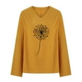thumbnail image 4 of Yuyuzo T-Shirts pour Femmes Manches Courtes Décontractés Col en V Tops d'Été Color Block Tees Amples, 4 of 5