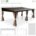 thumbnail image 2 of Domi Outdoor Living 12x20FT Lean-To Hardtop Gazebo – Outdoor Wall-Mounted Gazebo with Sloping Galvanized Steel Roof, Aluminum Frame, Includes Netting and Curtains for Deck, Porch, or Backyard, 2 of 9
