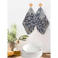 thumbnail image 2 of Blue Boho Kitchen Dish Towels for Drying Dishes Set of 3, Modern Geometric Abstract Art Vintage Waffle Weave Microfiber Hand Tea Bathroom Towels Quick Dry & Absorbent Towel 12x12, 2 of 7