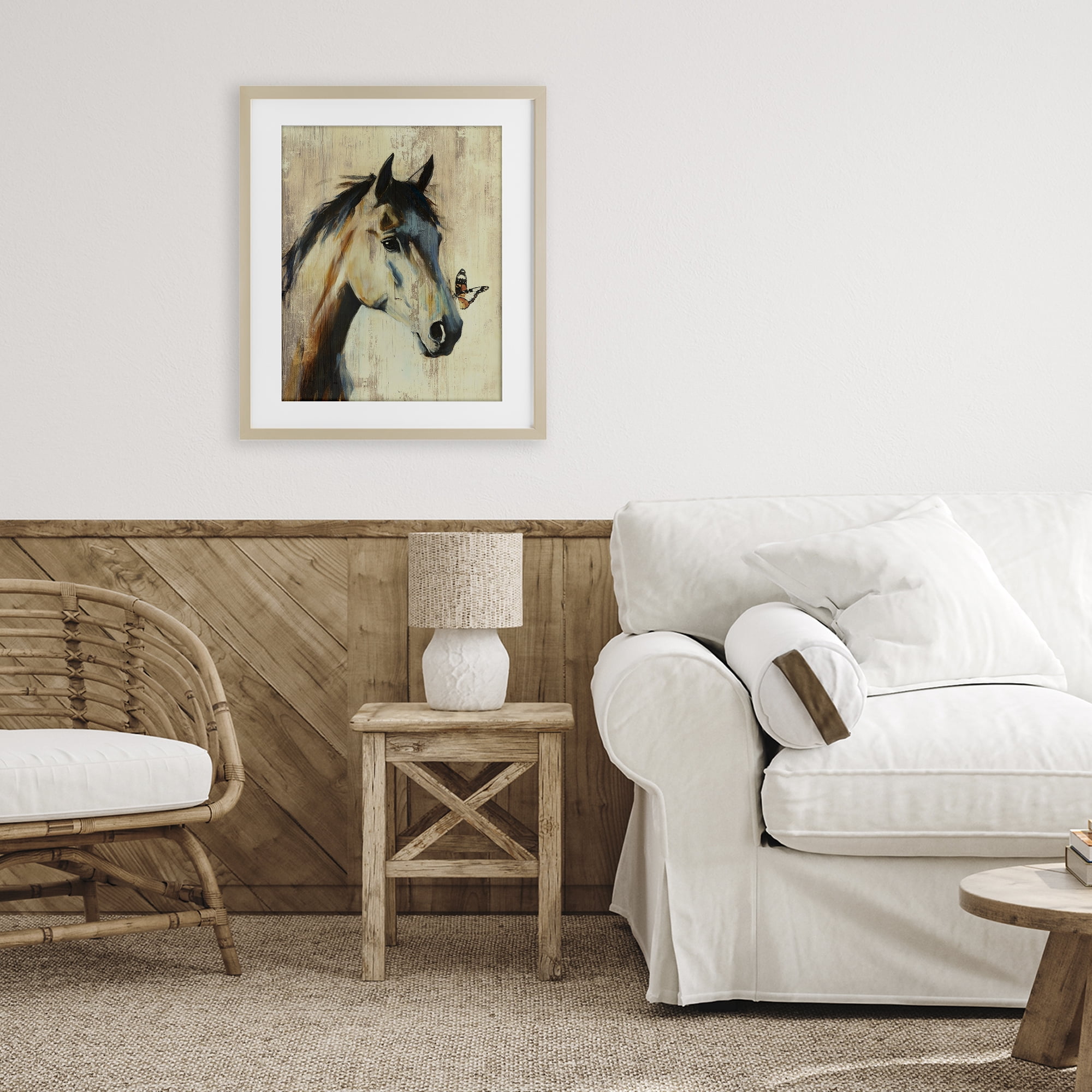Stupell Industries Tiny Magic Horse & Butterfly Birch Framed Print Under Glass, design by Svetlana Aleynikova