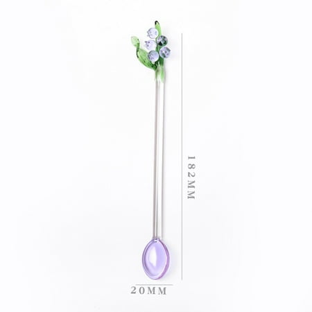 

Bell Orchid Long Handle Coffee Milk Cocktail String Transparent Glass Ice Cream Pudding Dessert Spoon Heat Resistant Spoons