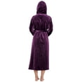 thumbnail image 2 of Turquaz Linen Super Soft Blush Plush Hooded Women's Robe (X-Large / Purple), 2 of 4