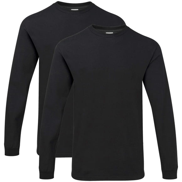 Camiseta Gildan Hammer de manga larga, pack de 2, talla XL, negro