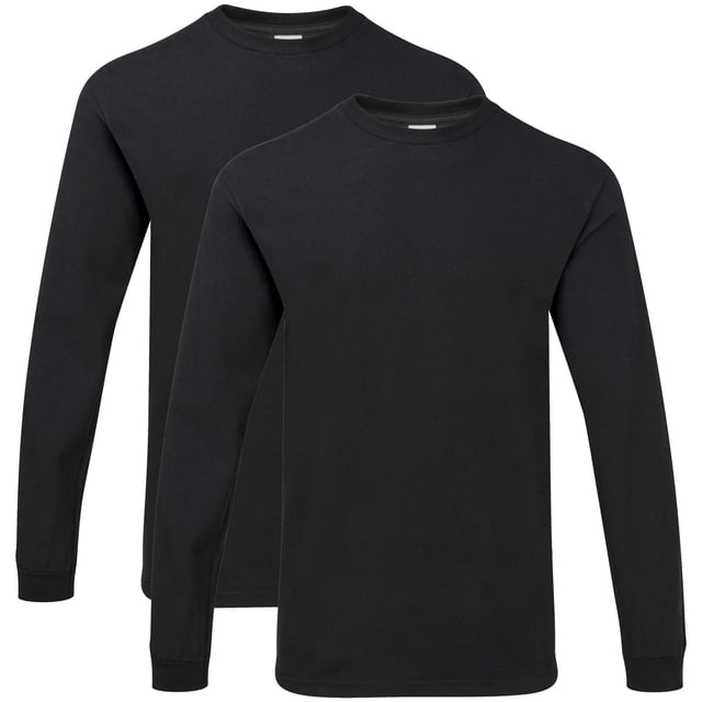 Camiseta Gildan Hammer de manga larga, pack de 2, talla XL, negro
