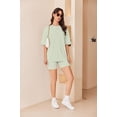 thumbnail image 2 of EKOUAER Women Cotton Lounge Sets Summer Outfits T-Shirt Top and Biker Short Set 2 Piece Matching Tracksuit Fashion, 2 of 6