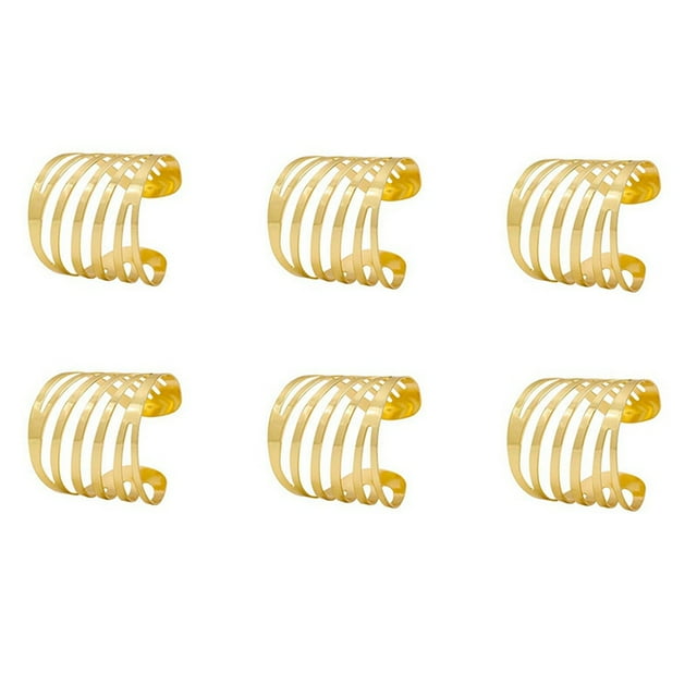 Gold Napkin Rings 18, Hollow Napkin Ring Holder for Wedding Christmas Family Gathering Table Decoration